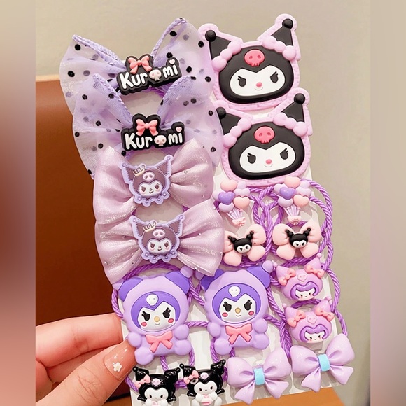 Cute Purple Kuromi Hair Accessories Set - Picture 3 of 6